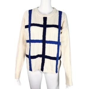 Lord & Taylor Wool Cashmere Crewneck Cable Knit Sweater Size Medium